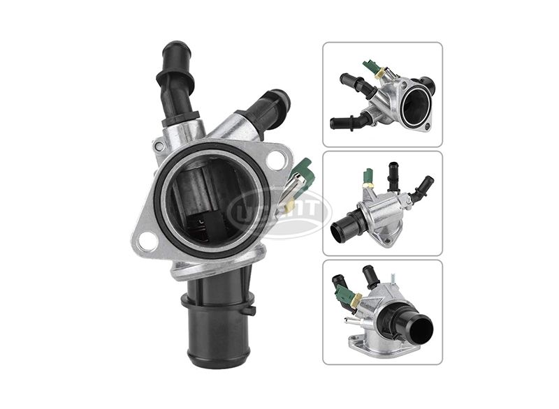 Auto ABS Aluminium Alloy Thermostat Housing with Sensor Water Coolant For FIAT 55202510