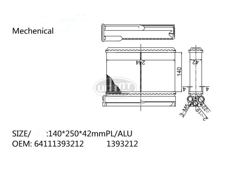 OEM 1393212 1.393.212 6411.1.393.212 64111393212 for HOT WATER RADIATOR HEATER heater exchanger BMW3