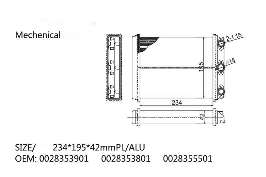 OEM A 002 835 39 01 A0028353901 0028353901 002 835 39 01 for MercedesBenz COUPE (C124) 300 CE 1987-1989 heater core