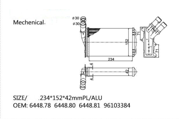 OEM 6448.81 644881 6448C8 6448.C8 for CITROEN ZX (N2) 1,1 1991-1993heater exchanger heater core