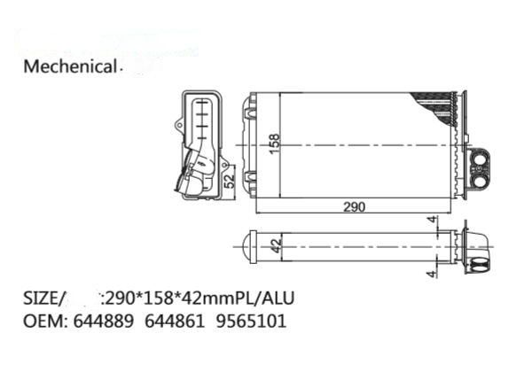 High performance heater core heater exchanger for CITROEN XM Estate (Y4) 2.1 TD 12V 1994-2000 OEM STC3261 9565101 644889