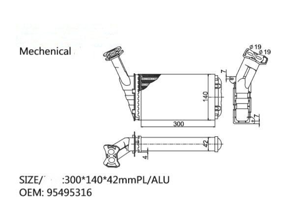 OEM 95495316 Durable heater exchanger for CITROEN BX Break (XB-_) 19 D 1987-1994