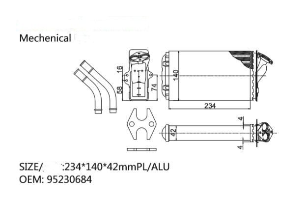 OEM 95230684 for CITROEN AX (ZA-_) 14 D 1988-1992 car heater heater core