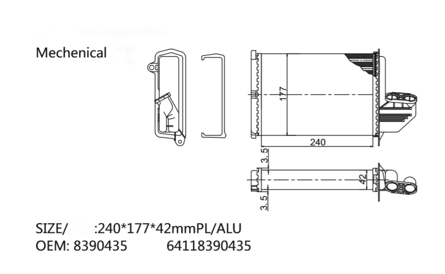 For BMW3 Convertible (E36) M3 3.2 1995-1999 heater exchagner OEM 8390435 8.390.435 6411.8.390.435 64118390435