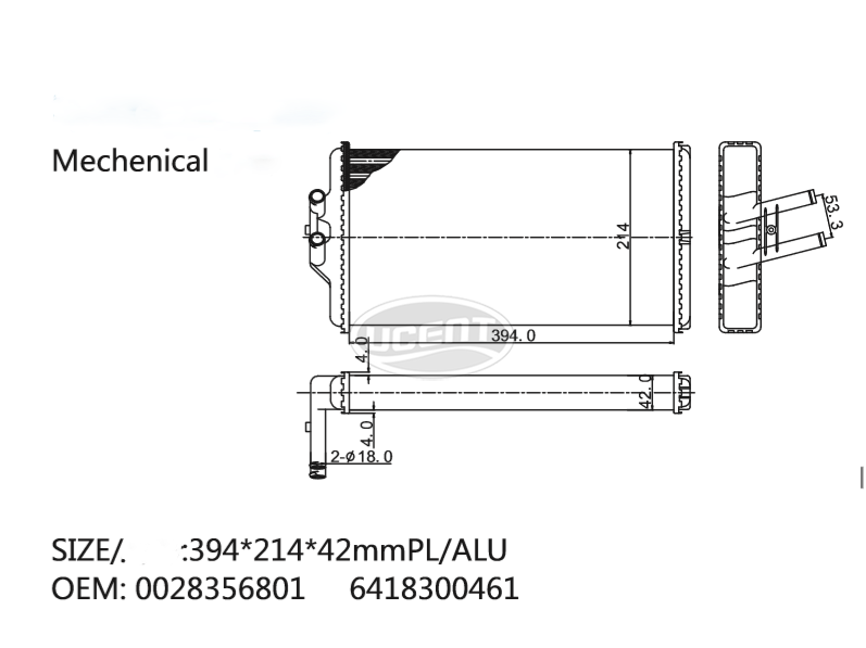 MS11165  HEATER CORE FOR Mercedes Benz