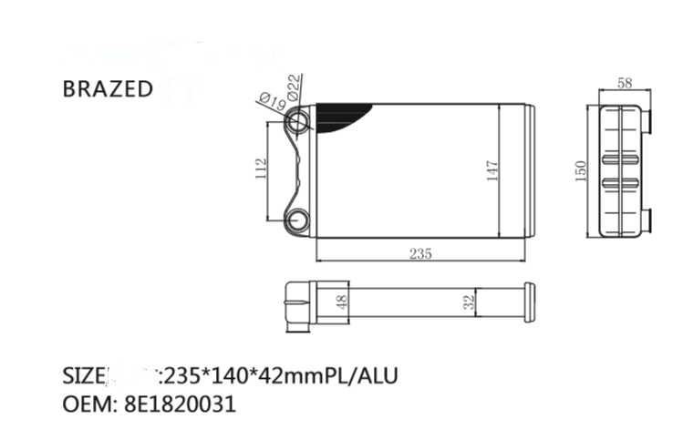 WBQ-042 HEATER CORE FOR AUDI