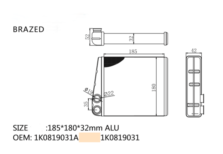 WBQ-047 HEATER CORE FOR AUDI