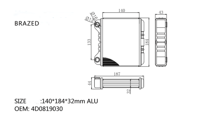 WBQ-060 HEATER CORE FOR AUDI